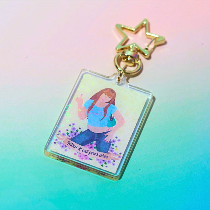 Kath & Kim Blow it Out Ya A&$ Holographic Key Ring