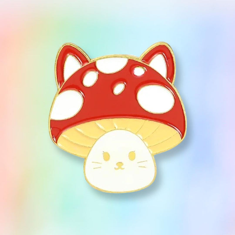 Mushroom Kitty Ear Kawaii Enamel Pin