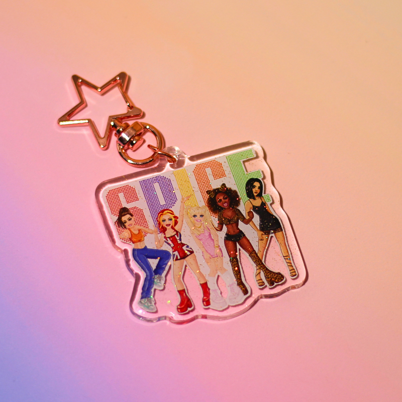 Spice Girls Acrylic Holographic Key Ring