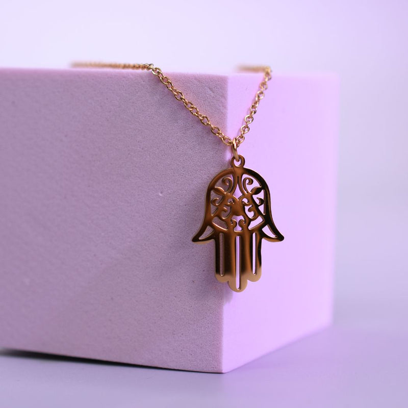 Hamsa Hand Stainless Steel Necklace