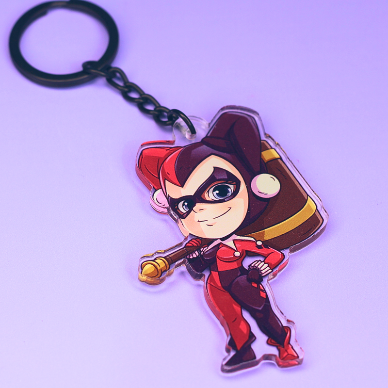 Harley Quinn Jester Chibi Key Ring