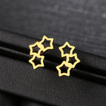 Star Trio Stud Stainless Steel Earrings