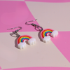 Glitter Rainbow Stainless Steel Hook Earrings