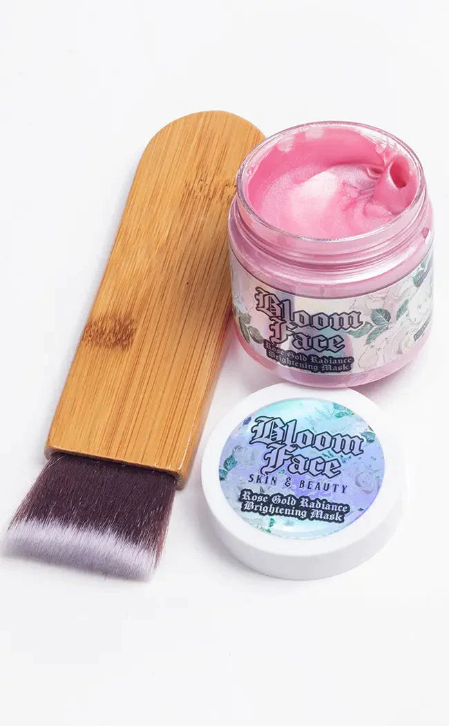 Bloom Face - Rose Gold Clay Radiance Brightening Mask & Brush Set