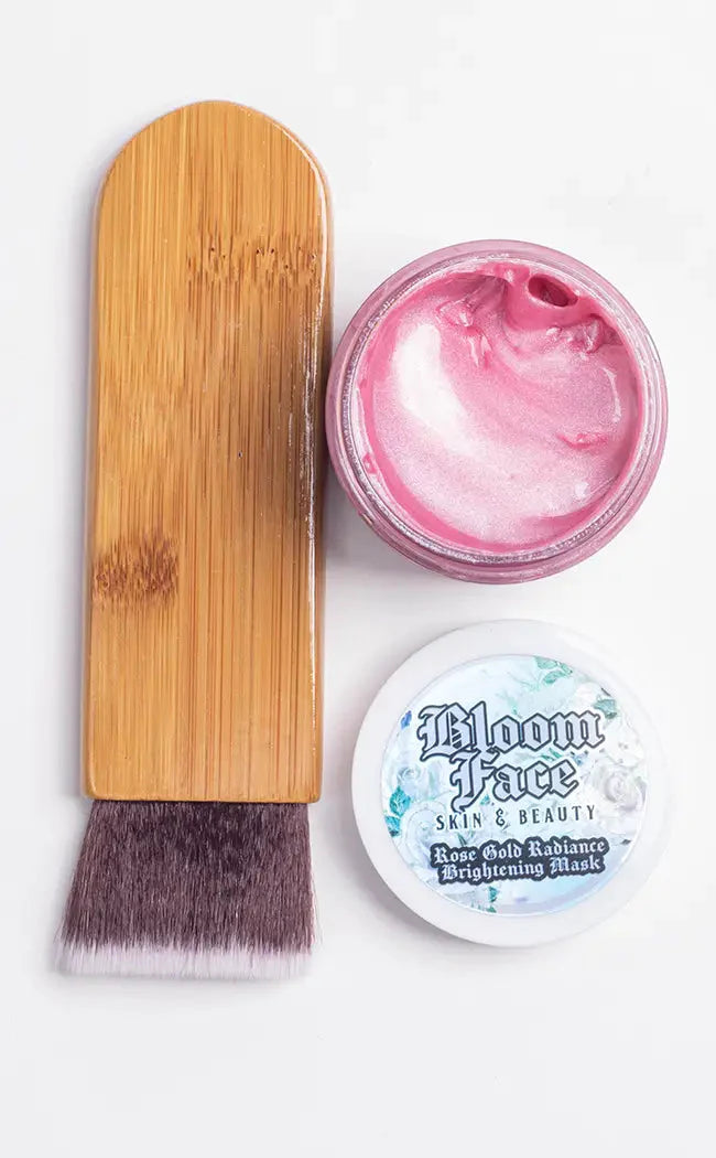 Bloom Face - Rose Gold Clay Radiance Brightening Mask & Brush Set