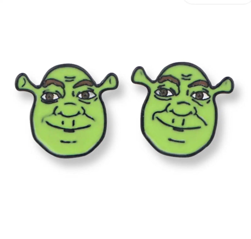 Shrek Enamel Earrings
