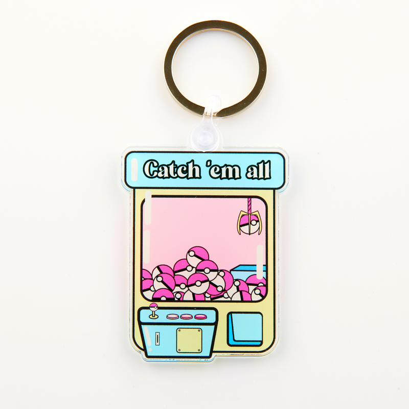 Pokeball Claw Machine Key Ring