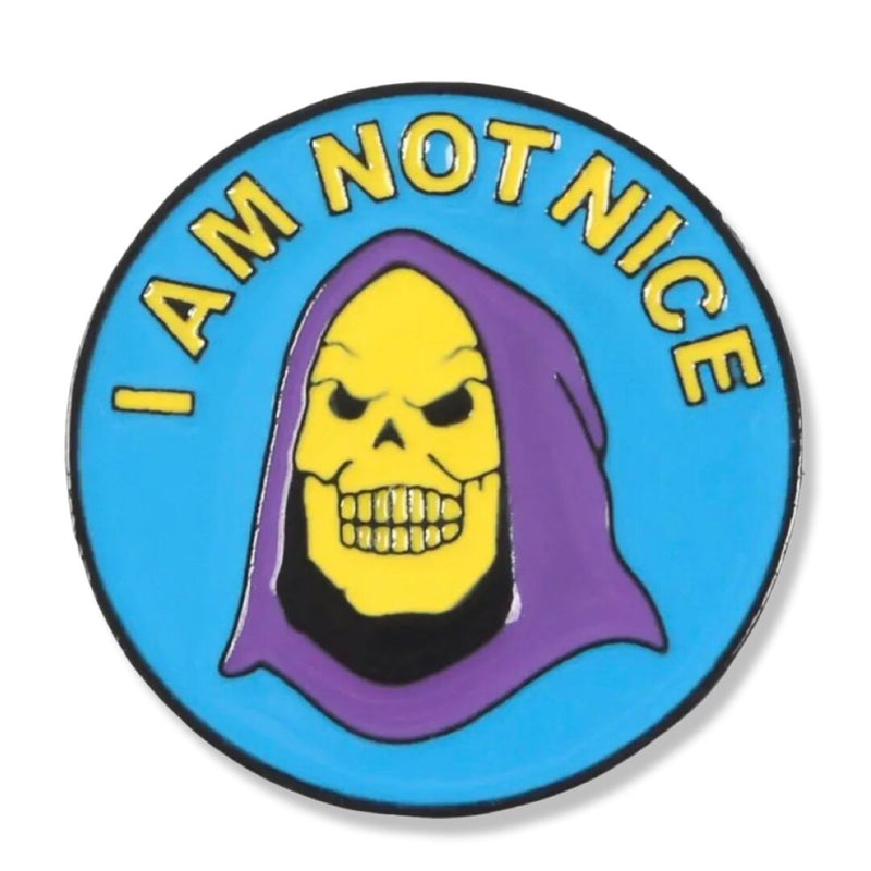 I am not nice enamel pin Skeletor evil