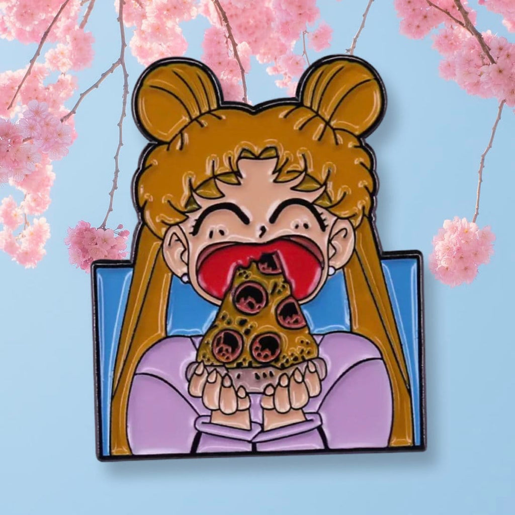Princess Serenity sailor moon Usagi pizza enamel pin