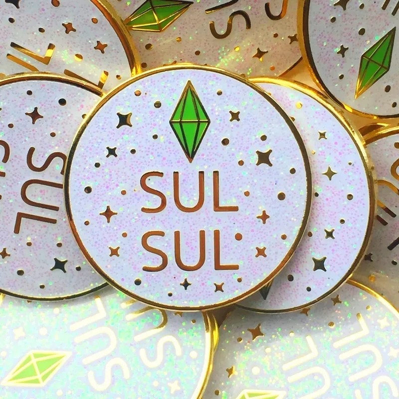 The Sims SUL SUL glitter enamel pin