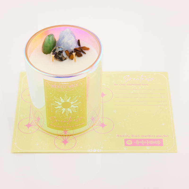 Manifestation Crystal Candle - Greatness
