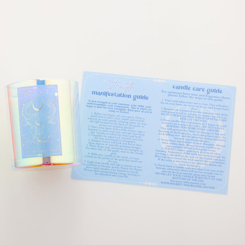 Manifestation Crystal Candle - Strength