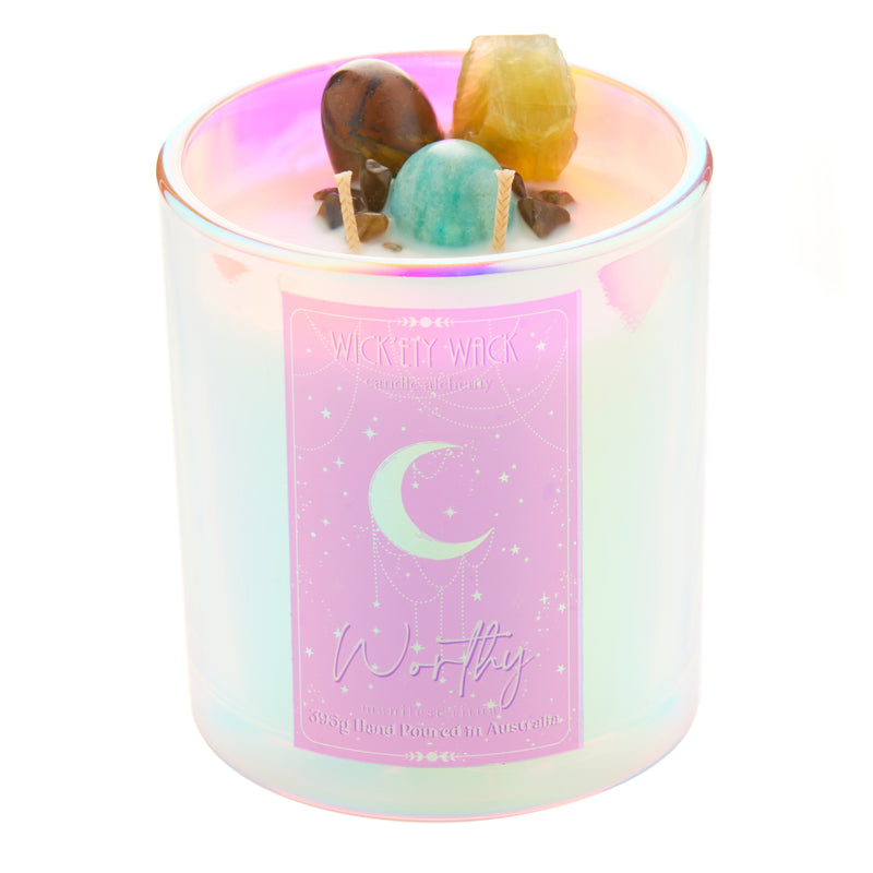 Manifestation Crystal Candle - Worthy