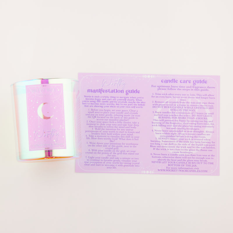 Manifestation Crystal Candle - Worthy